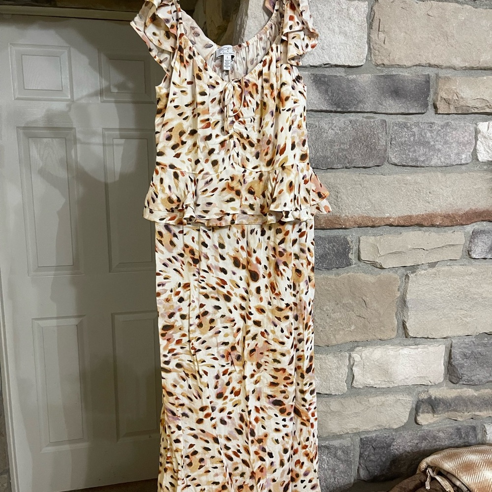 Leopard Print Sleeveless Maxi Dress